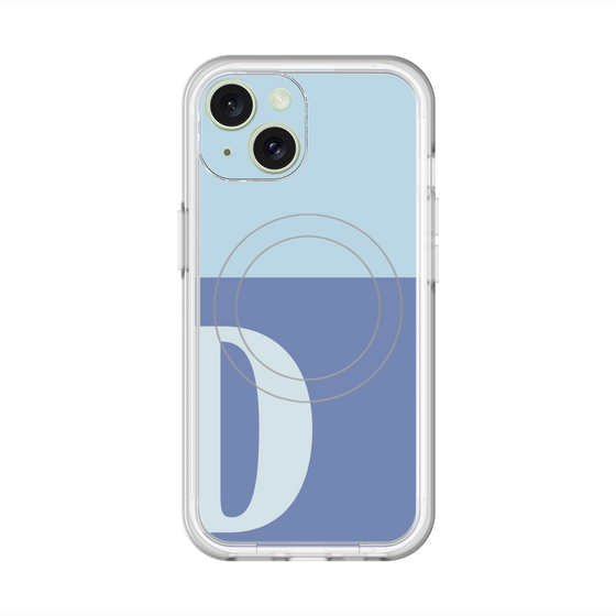 スリムプロテクションプレミアムケース with MagSafe［ オリジナル - initial two tone - D blue ］