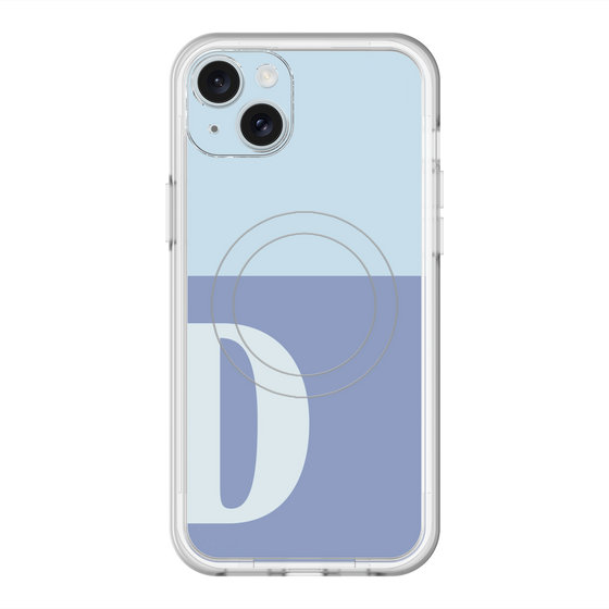 スリムプロテクションプレミアムケース with MagSafe［ オリジナル - initial two tone - D blue ］