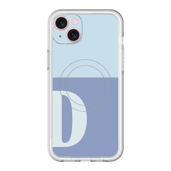 スリムプロテクションプレミアムケース with MagSafe［ オリジナル - initial two tone - D blue ］