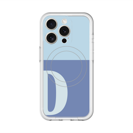 スリムプロテクションプレミアムケース with MagSafe［ オリジナル - initial two tone - D blue ］