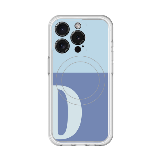 スリムプロテクションプレミアムケース with MagSafe［ オリジナル - initial two tone - D blue ］