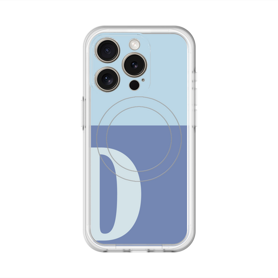 スリムプロテクションプレミアムケース with MagSafe［ オリジナル - initial two tone - D blue ］
