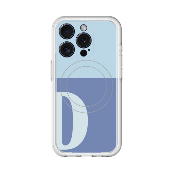スリムプロテクションプレミアムケース with MagSafe［ オリジナル - initial two tone - D blue ］