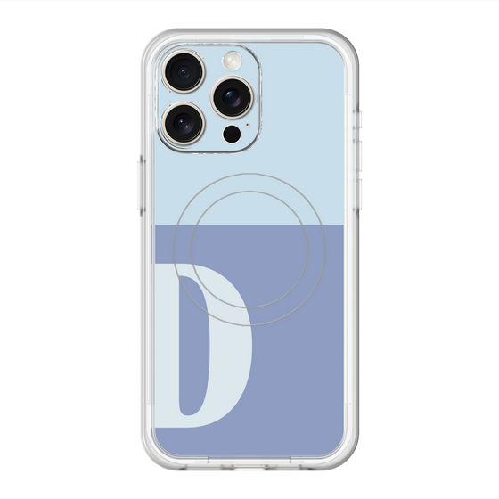 スリムプロテクションプレミアムケース with MagSafe［ オリジナル - initial two tone - D blue ］