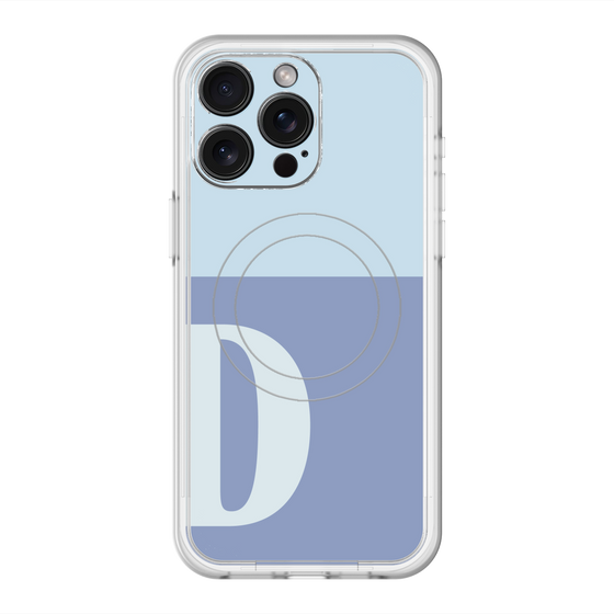 スリムプロテクションプレミアムケース with MagSafe［ オリジナル - initial two tone - D blue ］