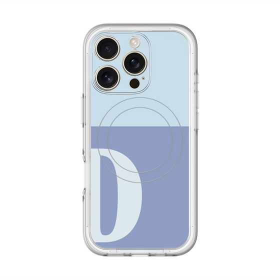 スリムプロテクションプレミアムケース with MagSafe［ オリジナル - initial two tone - D blue ］