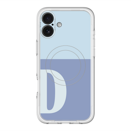 スリムプロテクションプレミアムケース with MagSafe［ オリジナル - initial two tone - D blue ］