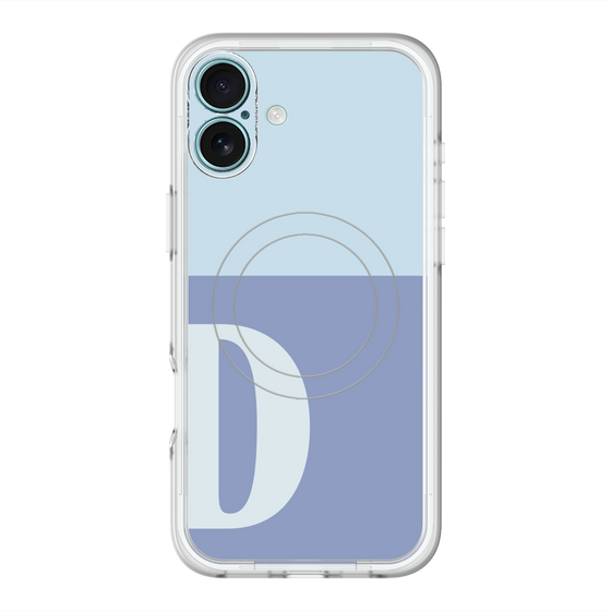 スリムプロテクションプレミアムケース with MagSafe［ オリジナル - initial two tone - D blue ］