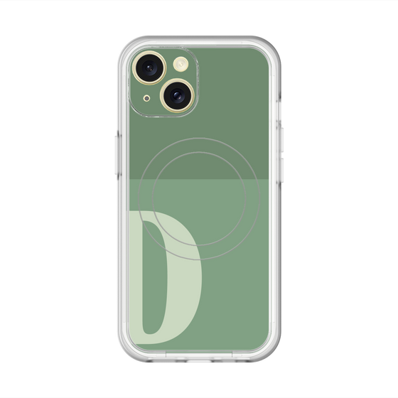スリムプロテクションプレミアムケース with MagSafe［ オリジナル - initial two tone - D green ］