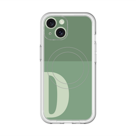 スリムプロテクションプレミアムケース with MagSafe［ オリジナル - initial two tone - D green ］