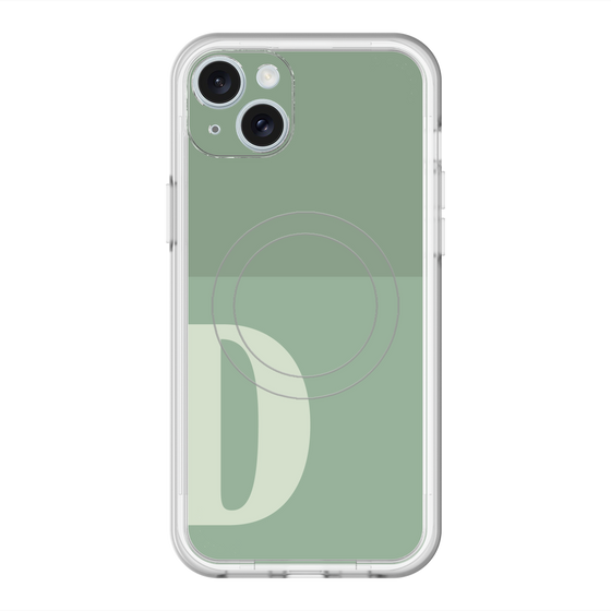 スリムプロテクションプレミアムケース with MagSafe［ オリジナル - initial two tone - D green ］