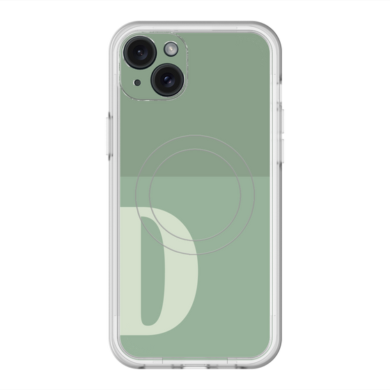 スリムプロテクションプレミアムケース with MagSafe［ オリジナル - initial two tone - D green ］
