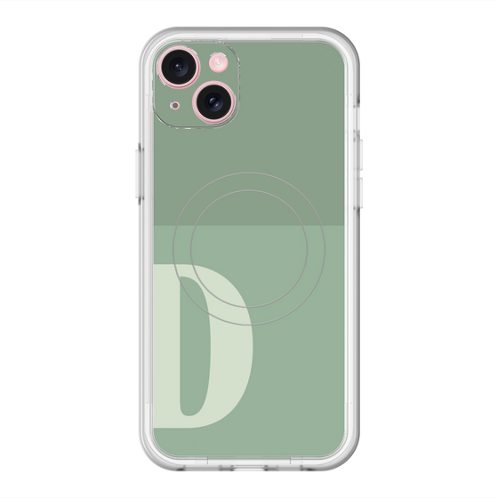 スリムプロテクションプレミアムケース with MagSafe［ オリジナル - initial two tone - D green ］