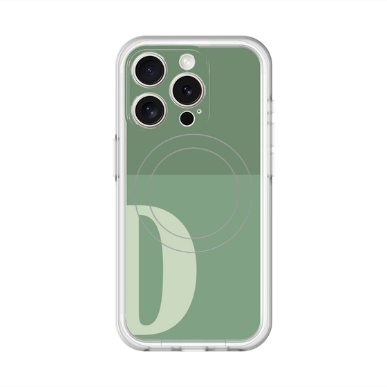 スリムプロテクションプレミアムケース with MagSafe［ オリジナル - initial two tone - D green ］