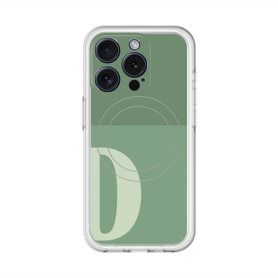スリムプロテクションプレミアムケース with MagSafe［ オリジナル - initial two tone - D green ］