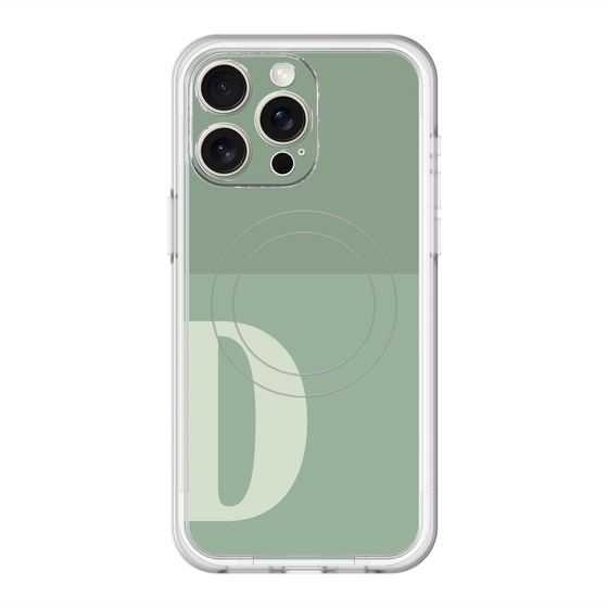 スリムプロテクションプレミアムケース with MagSafe［ オリジナル - initial two tone - D green ］