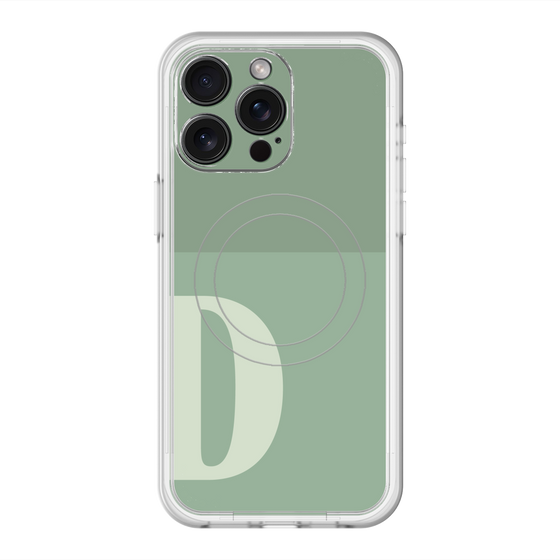 スリムプロテクションプレミアムケース with MagSafe［ オリジナル - initial two tone - D green ］