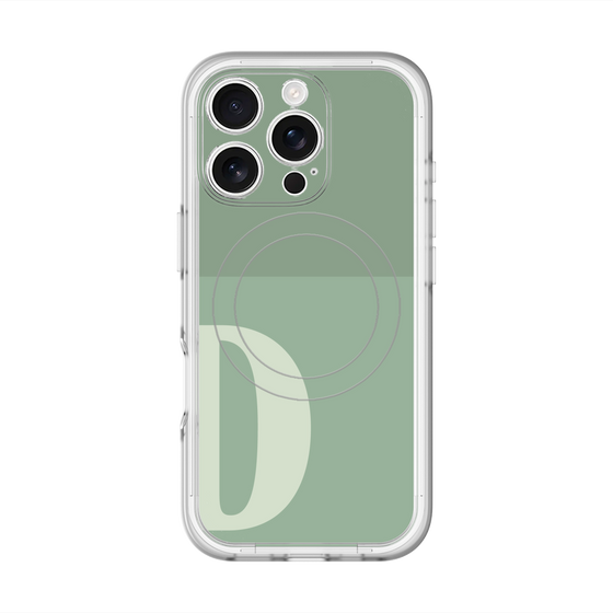 スリムプロテクションプレミアムケース with MagSafe［ オリジナル - initial two tone - D green ］