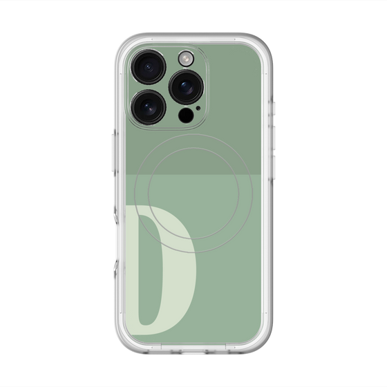 スリムプロテクションプレミアムケース with MagSafe［ オリジナル - initial two tone - D green ］