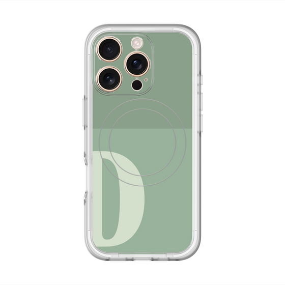 スリムプロテクションプレミアムケース with MagSafe［ オリジナル - initial two tone - D green ］