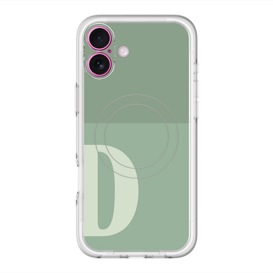 スリムプロテクションプレミアムケース with MagSafe［ オリジナル - initial two tone - D green ］