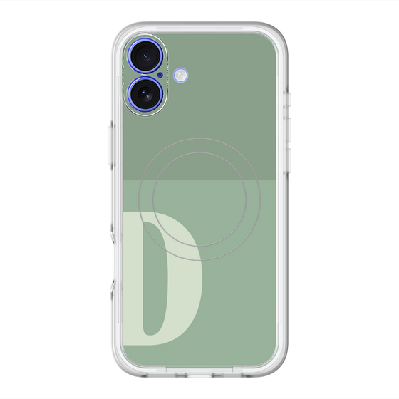 スリムプロテクションプレミアムケース with MagSafe［ オリジナル - initial two tone - D green ］