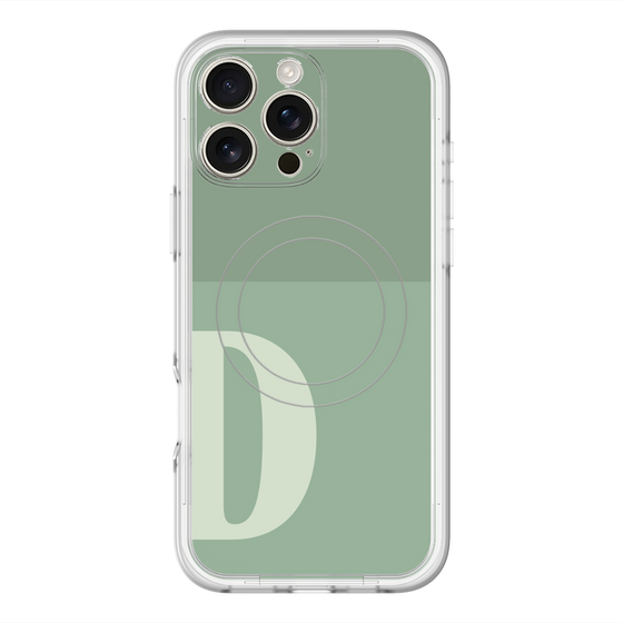 スリムプロテクションプレミアムケース with MagSafe［ オリジナル - initial two tone - D green ］