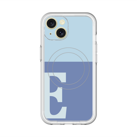 スリムプロテクションプレミアムケース with MagSafe［ オリジナル - initial two tone - E blue ］