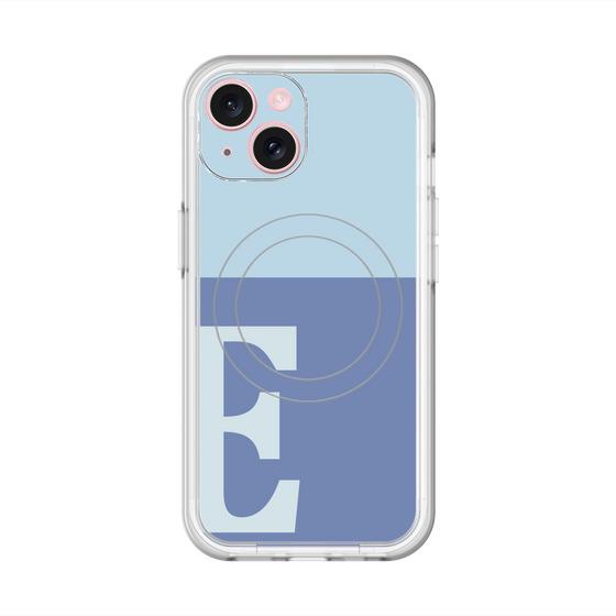 スリムプロテクションプレミアムケース with MagSafe［ オリジナル - initial two tone - E blue ］