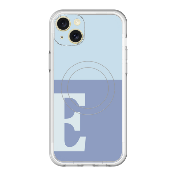 スリムプロテクションプレミアムケース with MagSafe［ オリジナル - initial two tone - E blue ］