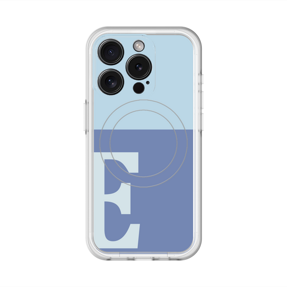スリムプロテクションプレミアムケース with MagSafe［ オリジナル - initial two tone - E blue ］