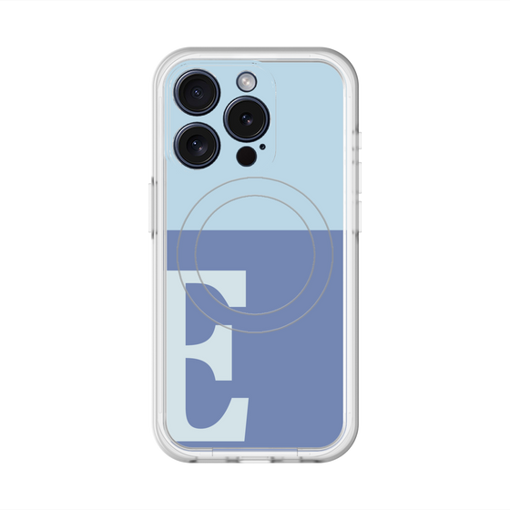 スリムプロテクションプレミアムケース with MagSafe［ オリジナル - initial two tone - E blue ］