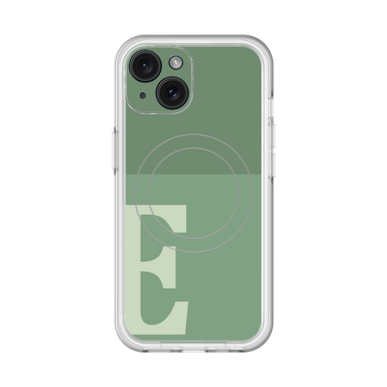 スリムプロテクションプレミアムケース with MagSafe［ オリジナル - initial two tone - E green ］
