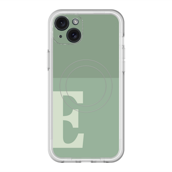 スリムプロテクションプレミアムケース with MagSafe［ オリジナル - initial two tone - E green ］
