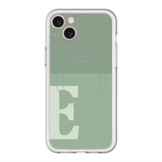 スリムプロテクションプレミアムケース with MagSafe［ オリジナル - initial two tone - E green ］