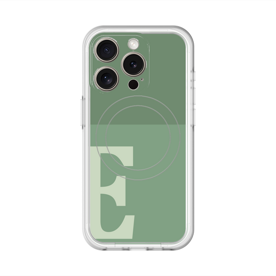 スリムプロテクションプレミアムケース with MagSafe［ オリジナル - initial two tone - E green ］