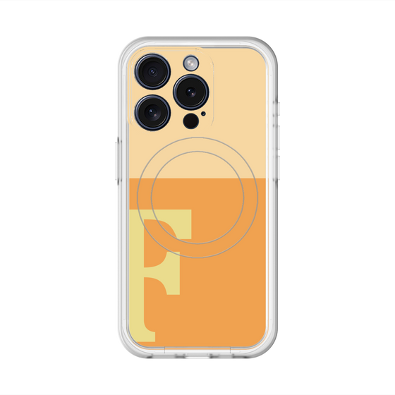 スリムプロテクションプレミアムケース with MagSafe［ オリジナル - initial two tone - F orange ］