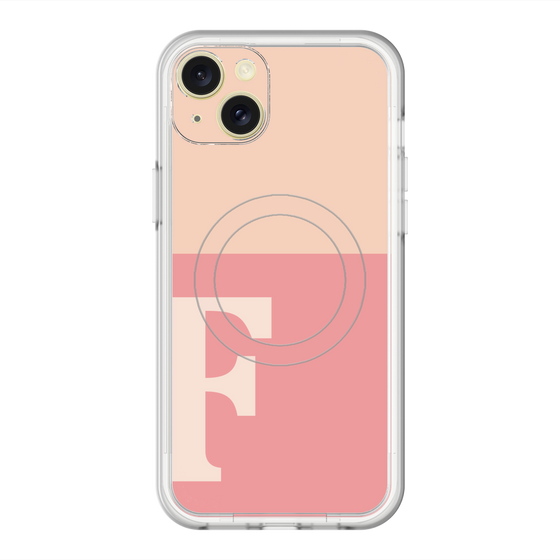 スリムプロテクションプレミアムケース with MagSafe［ オリジナル - initial two tone - F pink ］