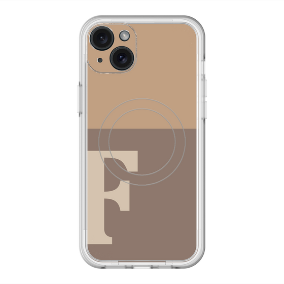 スリムプロテクションプレミアムケース with MagSafe［ オリジナル - initial two tone - F brown ］