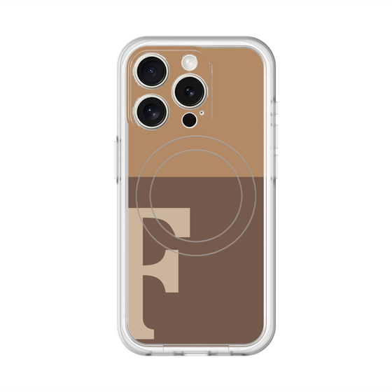 スリムプロテクションプレミアムケース with MagSafe［ オリジナル - initial two tone - F brown ］