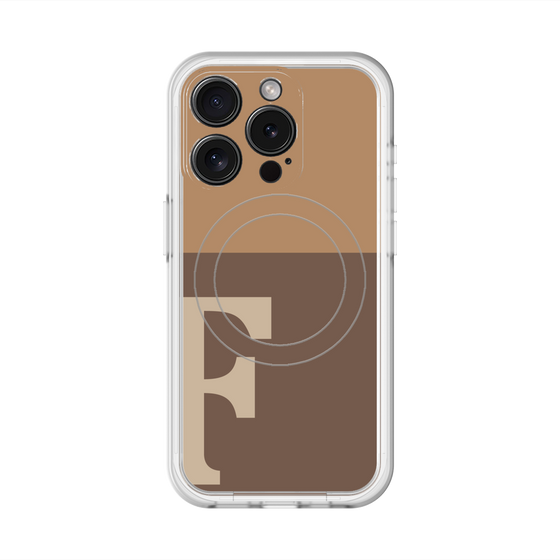スリムプロテクションプレミアムケース with MagSafe［ オリジナル - initial two tone - F brown ］