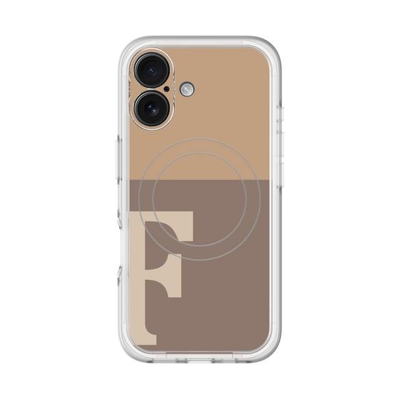 スリムプロテクションプレミアムケース with MagSafe［ オリジナル - initial two tone - F brown ］