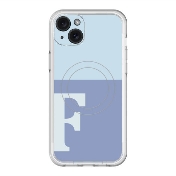 スリムプロテクションプレミアムケース with MagSafe［ オリジナル - initial two tone - F blue ］