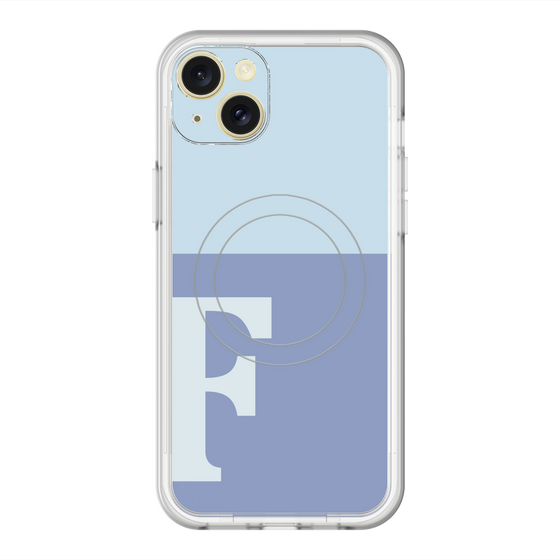 スリムプロテクションプレミアムケース with MagSafe［ オリジナル - initial two tone - F blue ］