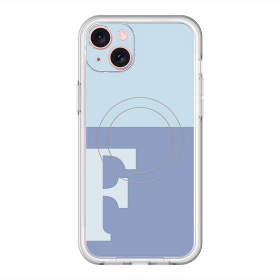スリムプロテクションプレミアムケース with MagSafe［ オリジナル - initial two tone - F blue ］
