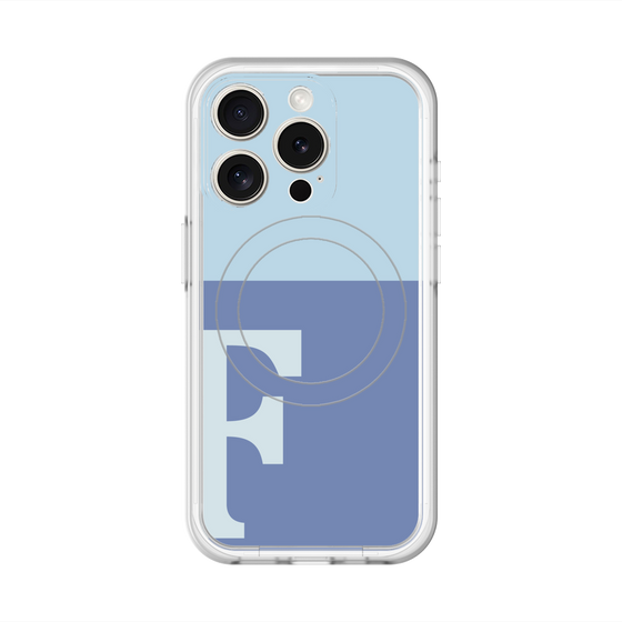 スリムプロテクションプレミアムケース with MagSafe［ オリジナル - initial two tone - F blue ］