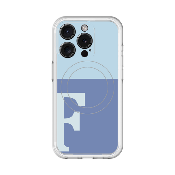 スリムプロテクションプレミアムケース with MagSafe［ オリジナル - initial two tone - F blue ］