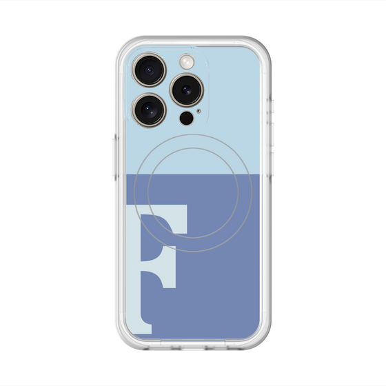 スリムプロテクションプレミアムケース with MagSafe［ オリジナル - initial two tone - F blue ］