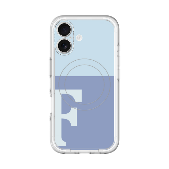 スリムプロテクションプレミアムケース with MagSafe［ オリジナル - initial two tone - F blue ］
