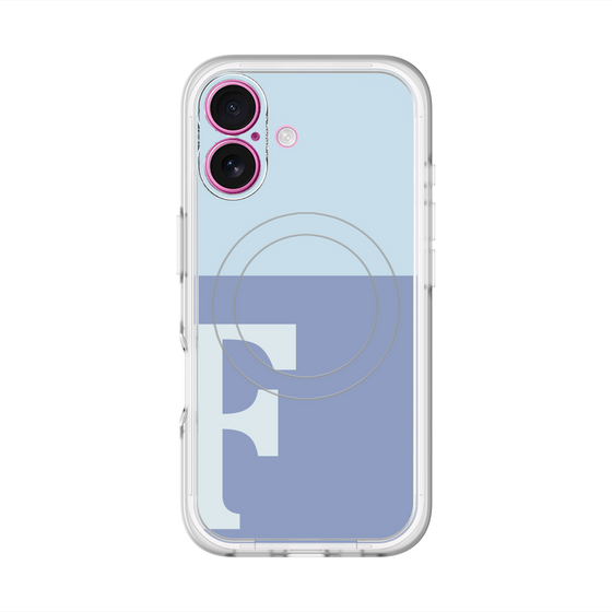 スリムプロテクションプレミアムケース with MagSafe［ オリジナル - initial two tone - F blue ］